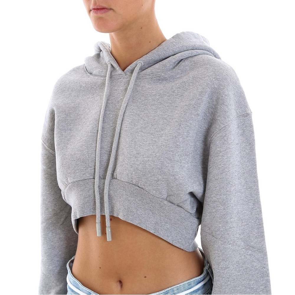 Off-White cropped gray hoodie size Small